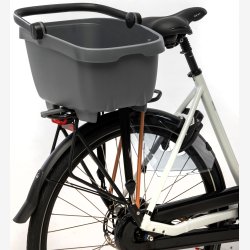 Cykelkurv af genanvendt plast New Looxs Clipper - 28 liter 49 x 37 x 29 cm - mrkegr
