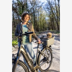 Cykelkurv af genanvendt plast New Looxs Clipper - 28 liter 49 x 37 x 29 cm - mrkegr