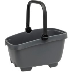 Cykelkurv af genanvendt plast New Looxs Clipper - 28 liter 49 x 37 x 29 cm - mrkegr