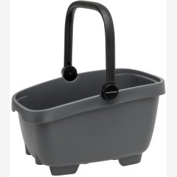 Cykelkurv af genanvendt plast New Looxs Clipper - 28 liter 49 x 37 x 29 cm - mrkegr