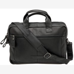 Laptop cykeltaske New Looxs Luko 7,5 liter - 42 x 6 x 30 cm - lavet af luksuslder - sort