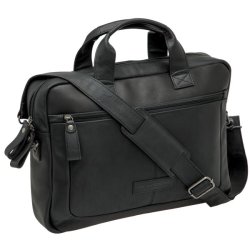 Laptop cykeltaske New Looxs Luko 7,5 liter - 42 x 6 x 30 cm - lavet af luksuslder - sort