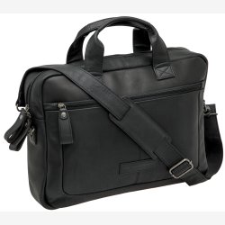 Laptop cykeltaske New Looxs Luko 7,5 liter - 42 x 6 x 30 cm - lavet af luksuslder - sort