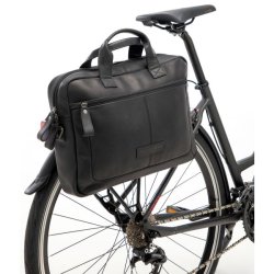 New Looxs laptop cykeltaske Luko i lder sort 7,5L 15"