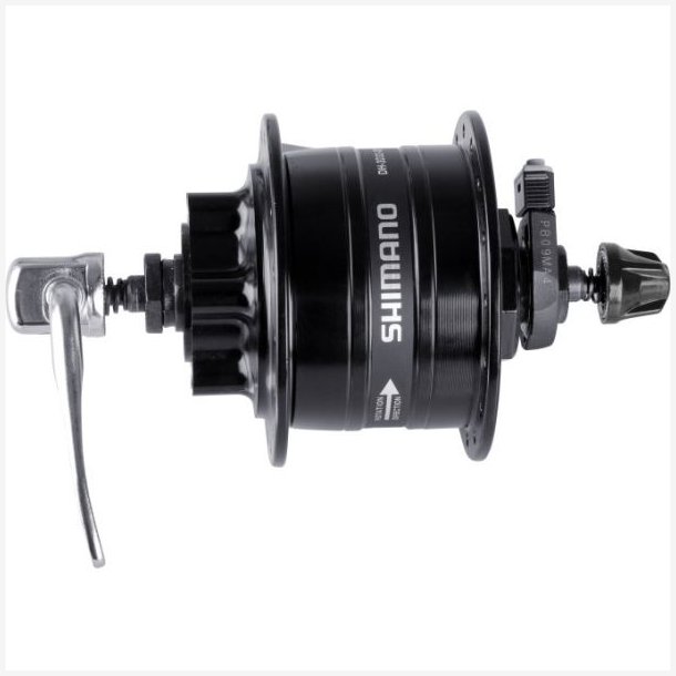 Dynamo nav 32 huller Shimano DH-3D32 3 Watt - til 6-bolts bremseskive - quick release - sort