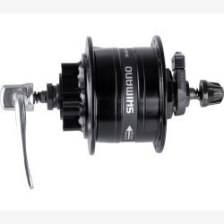 Dynamo-nav 36 huller Shimano HD-3D32 3 Watt - til 6-bolts bremseskive - quick release - sort