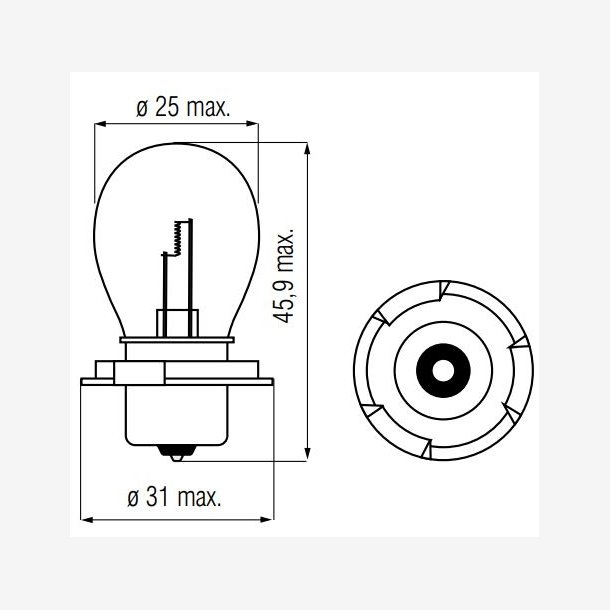 BULB 12V-20W P26S