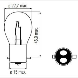 BULB 12V-20/20W BAX15D