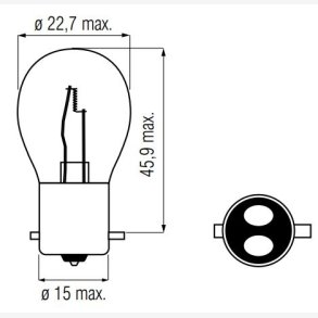 BULB 12V-20/20W BAX15D