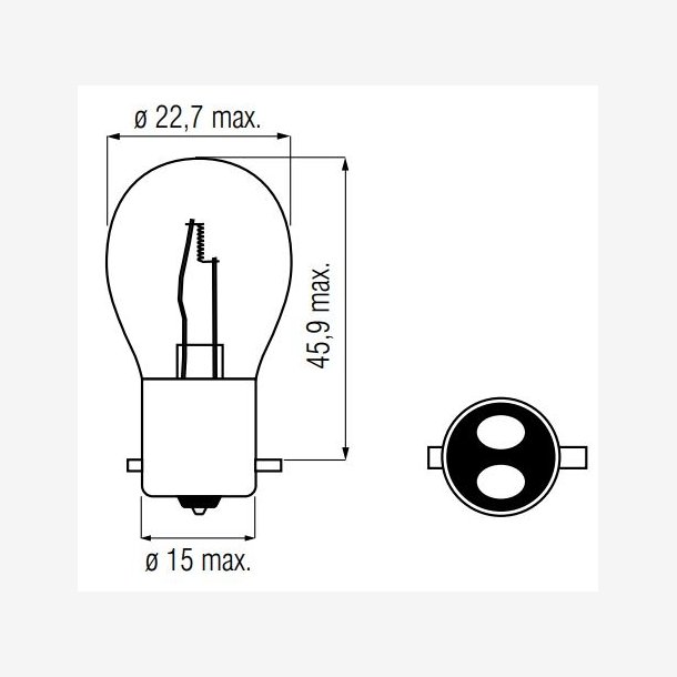 BULB 12V-20/20W BAX15D