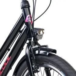 S'COOL chiX Pro 20" � letv�gtscykel med 3 gear, fodbremse - sort/pink