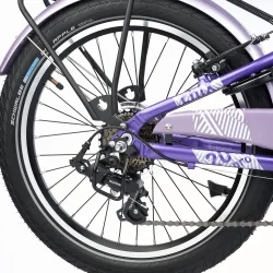 S'COOL chiX Pro K7 20" � letv�gtscykel med 7 gear, MIK-bagageb�rer - lilla/lavendel