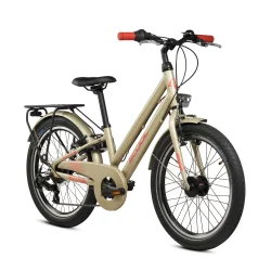 S'COOL chiX Pro K7 20" � letv�gtscykel med 7 gear, MIK-bagageb�rer - champagne beige