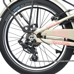 S'COOL chiX Pro K7 20" � letv�gtscykel med 7 gear, MIK-bagageb�rer - champagne beige