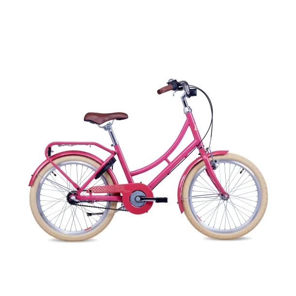 S'COOL chiX Classic 20" 3 gear pigecykel med fodbremse - hindb�rr�d