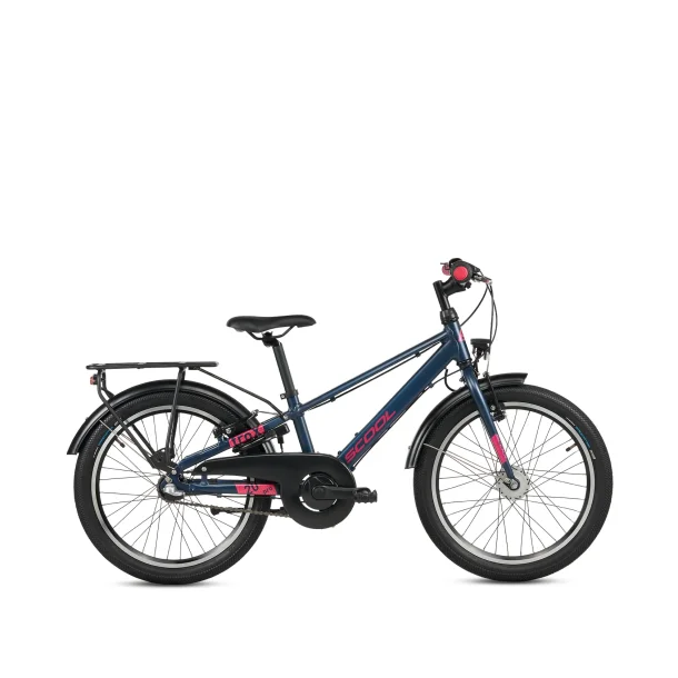 S'COOL troX Pro 20-N3 20" b�rnecykel i aluminium, 3 gear, fodbremse - m�rkebl�/pink