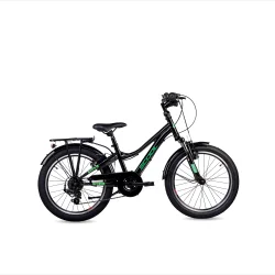 S'COOL troX 20-K6 20" MTB b�rnecykel med 6-gear - sort/neon gr�n
