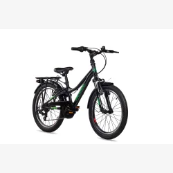 S'COOL troX 20-K6 20" MTB b�rnecykel med 6-gear - sort/neon gr�n