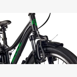 S'COOL troX 20-K6 20" MTB b�rnecykel med 6-gear - sort/neon gr�n