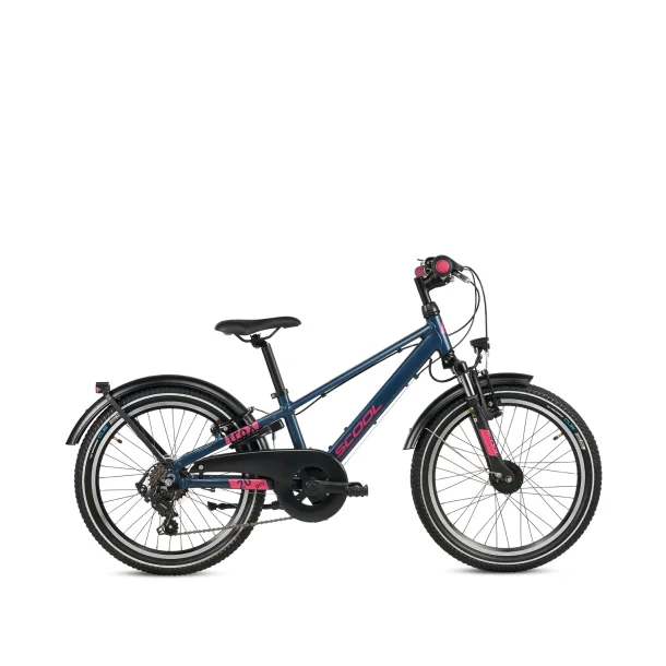 S'COOL troX Pro 20-K7 20" b�rnecykel i aluminium, 7 gear - m�rkebl�/pink