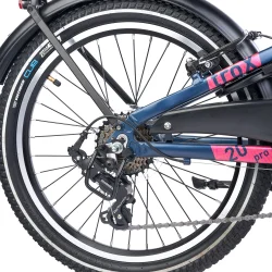 S'COOL troX Pro 20-K7 20" b�rnecykel i aluminium, 7 gear - m�rkebl�/pink
