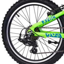 S'COOL Xroc 20-K7 20" junior MTB cykel i aluminium med 7 gear - neon gr�n