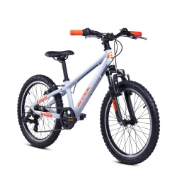 S'COOL Xroc 20-K7 20" junior MTB cykel i aluminium med 7 gear - lysegr�/orange