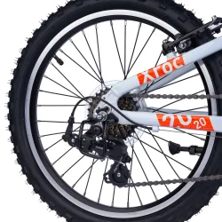 S'COOL Xroc 20-K7 20" junior MTB cykel i aluminium med 7 gear - lysegr�/orange