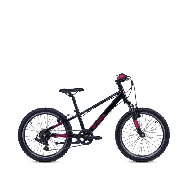 S'COOL Xroc 20-K7 20" junior MTB cykel i aluminium med 7 gear - sort