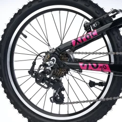 S'COOL Xroc 20-K7 20" junior MTB cykel i aluminium med 7 gear - sort