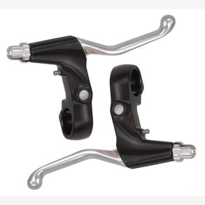 Pair of Bremse levers Saccon 3 fingers - silver/black