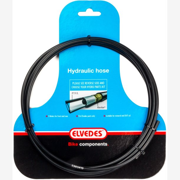 Hydraulic hose Elvedes with PTFE lining and kevlar protection - black