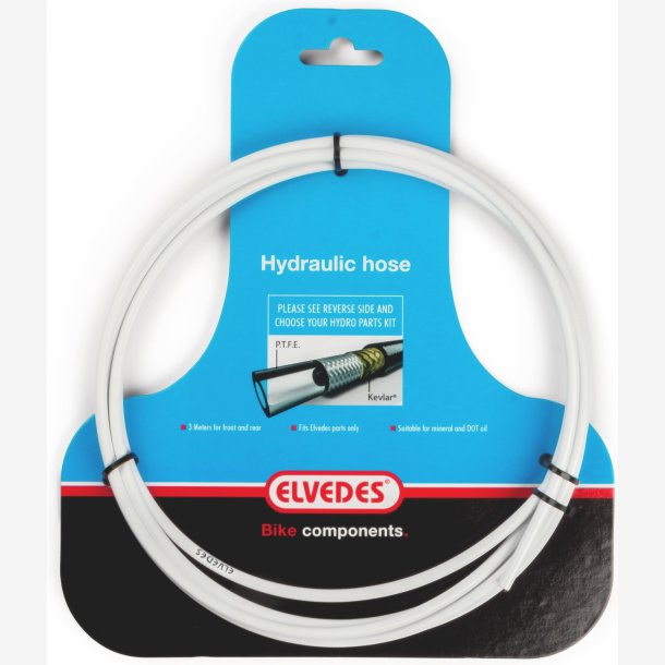 Hydraulic hose Elvedes with PTFE lining and kevlar protection - white