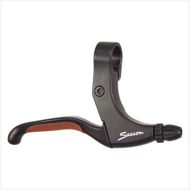 Pair of levers Saccon for rollerBremse/cantilever -black with brown rubber grip