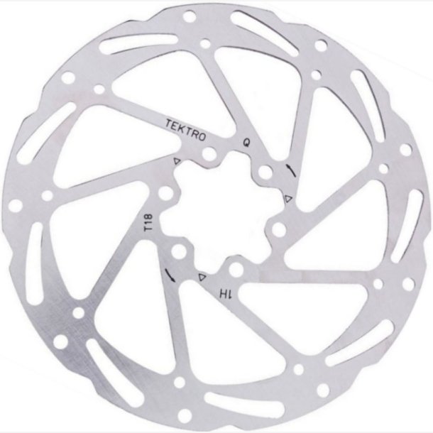 Bremseskive Tektro TR180-52 180mm 6 bolte - slv