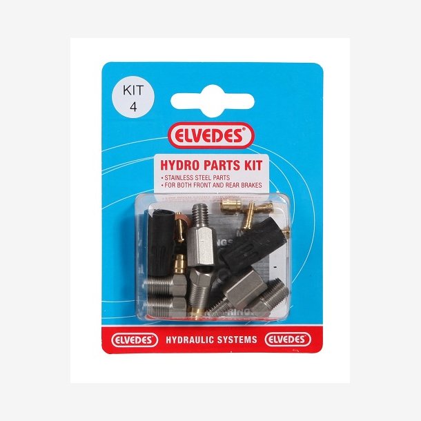 Hydraulic parts Kit 4 Elvedes M8 + M6 stainless steel for hydraulic hose (on card)