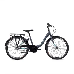 ChiX Wave 24" b�rnecykel med 3 gear og fodbremse - m�rkegr�