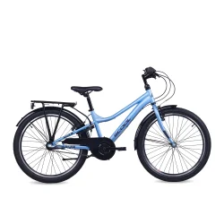 S'COOL troX 24-N3 24" drengecykel med 3 gear, fodbremse - bl�