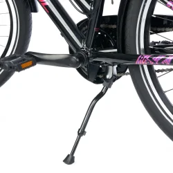 S'COOL chiX Pro 24-N3 24" juniorcykel med 3 gear, fodbremse - sort/pink