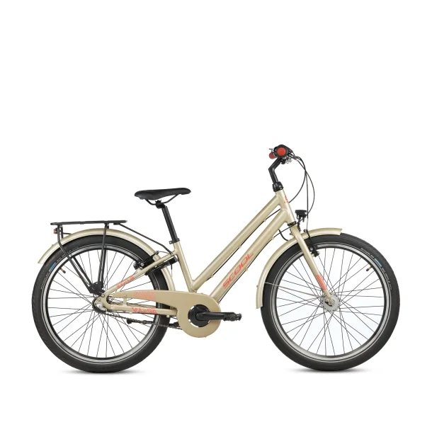 S'COOL chiX Pro 24-N3 24" juniorcykel med 3 gear, fodbremse - champagne beige