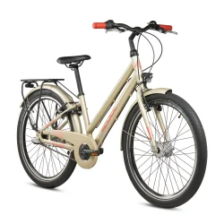 S'COOL chiX Pro 24-N3 24" juniorcykel med 3 gear, fodbremse - champagne beige