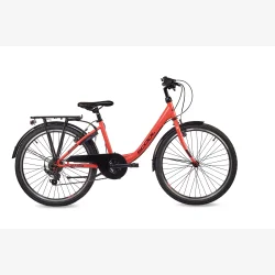 S'COOL ChiX 24-K6 24" b�rnecykel med 6 gear - koralr�d