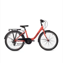 S'COOL ChiX 24-K6 24" b�rnecykel med 6 gear - koralr�d