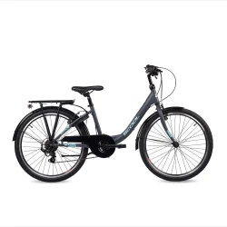 S'COOL ChiX 24-K6 24" b�rnecykel med 6 gear - m�rkegr�