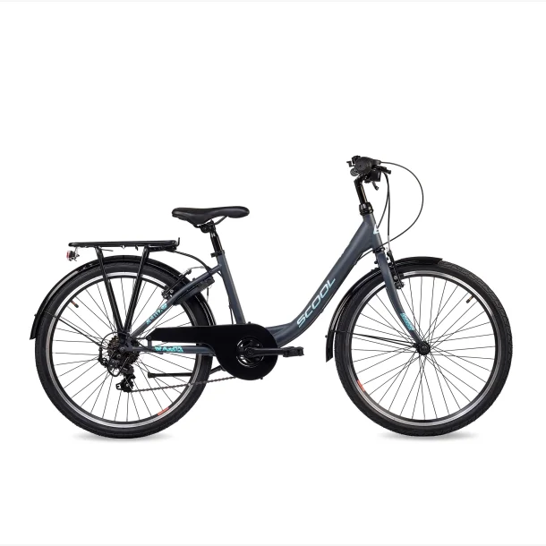 S'COOL ChiX 24-K6 24" b�rnecykel med 6 gear - m�rkegr�