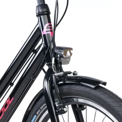 S'COOL chiX Pro 24-K7 24" juniorcykel med 7 gear - sort/pink