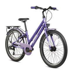 S'COOL chiX Pro 24-K7 24" juniorcykel med 7 gear - lilla/lavendel