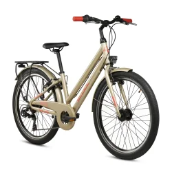 S'COOL chiX Pro 24-K7 24" juniorcykel med 7 gear - champagne beige