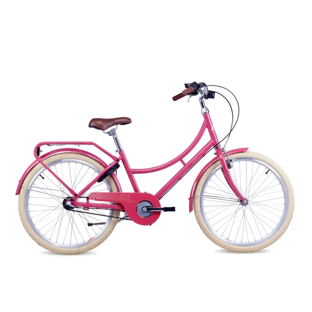 S'COOL chiX Classic 24" 3 gear pigecykel med fodbremse - hindb�rr�d