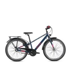 S'COOL troX Pro 24-N3 24" juniorcykel med 3 gear, fodbremse - m�rkebl�/pink